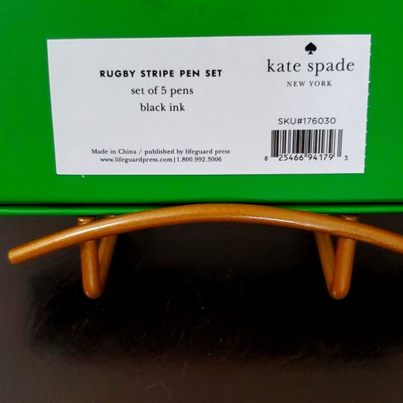 NWT: KATE SPADE ♠️ NEW YORK RUGBY STRIPE PEN SET - Picture 4 of 4